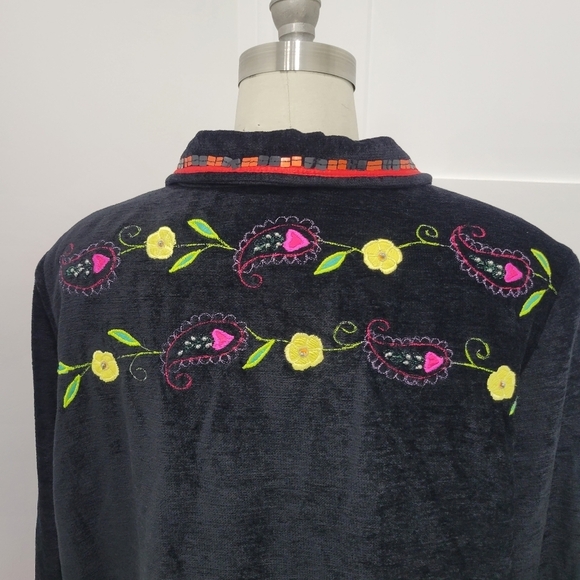 DRAPER'S & DAMON'S Women's Velvet & Silk Panels Embellished Jacket Size L - Picture 5 of 16